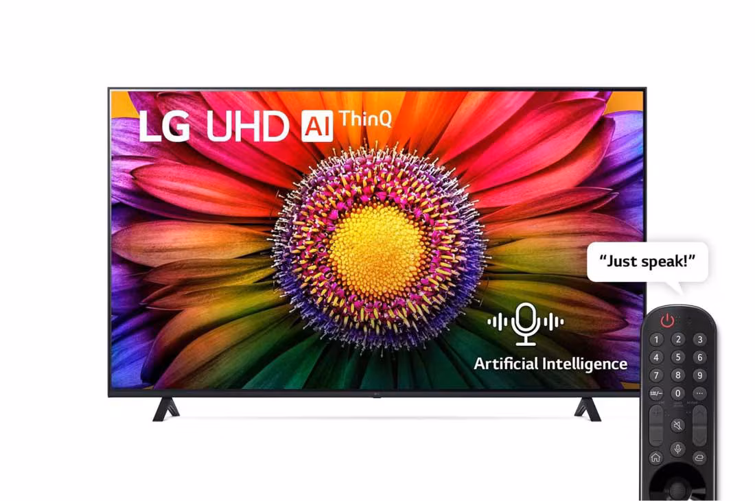LG 70 Inch Smart TV UR80006 4K UHD WebOS AI ThinQ HDR10 60Hz Magic Remote Bluetooth (70UR80006LJ)
