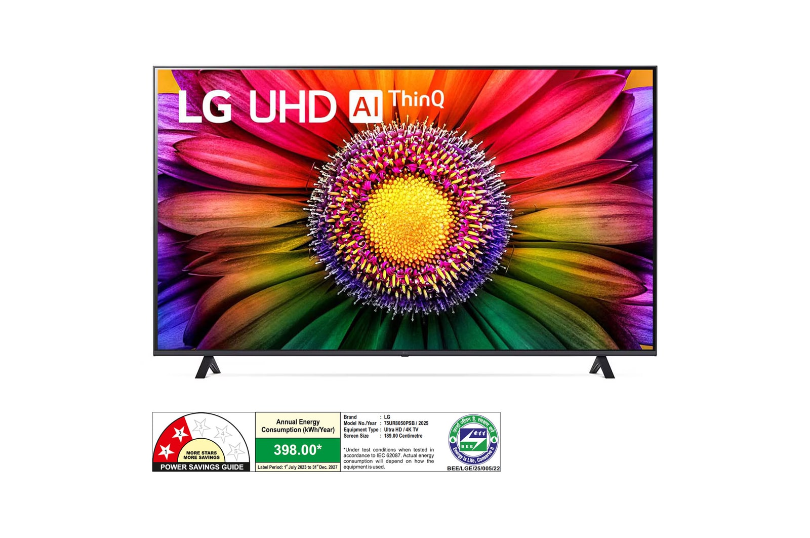 LG 75 Inch Smart TV UR805 4K UHD WebOS AI ThinQ HDR10 60Hz Magic Remote Bluetooth (75UR80506)