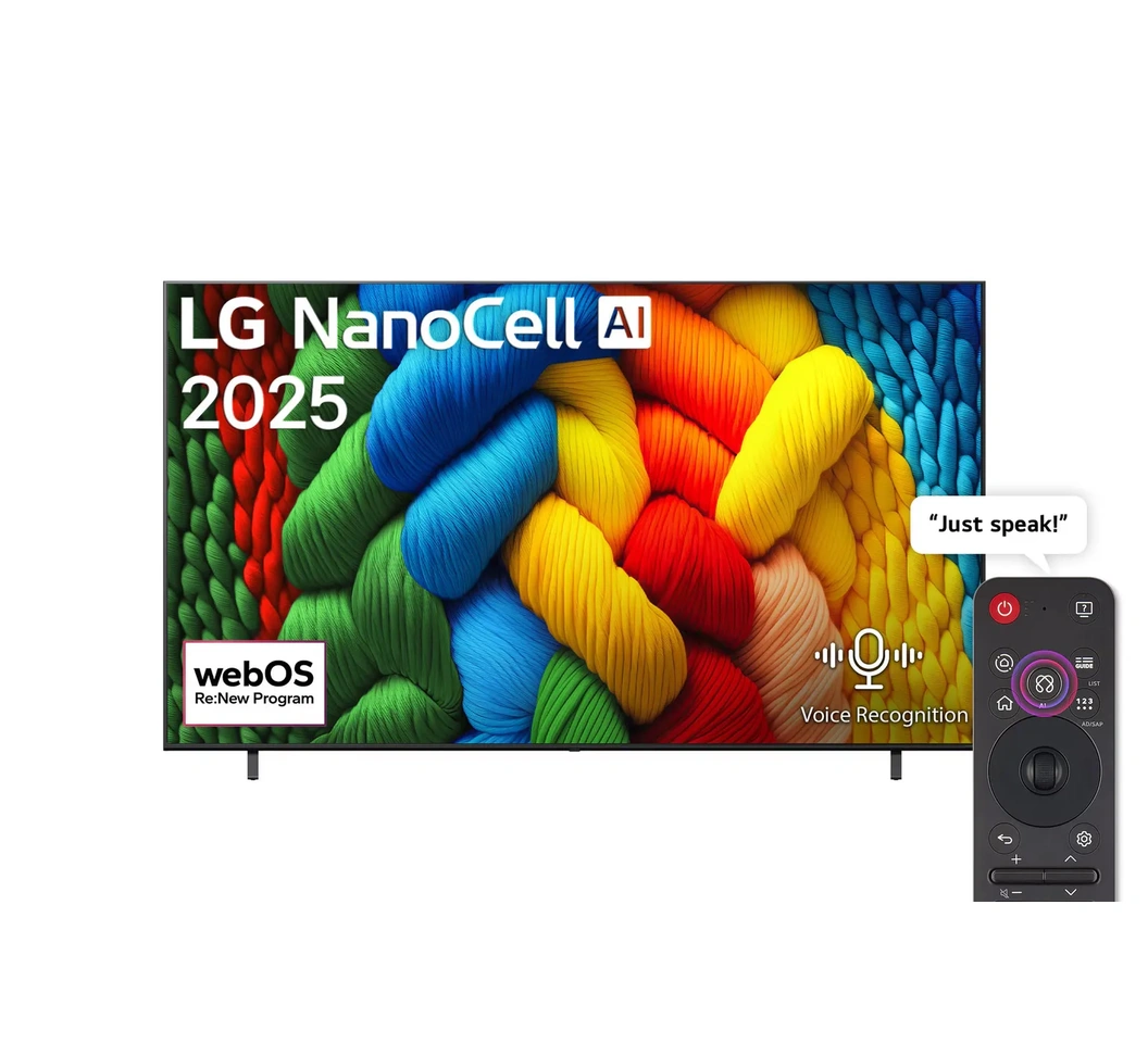 LG 86NANO80A6A, 86Inch, NanoCell AI NANO80 4K Smart TV AI Magic remote HDR10 webOS25 2025, (2YRs WRTY)