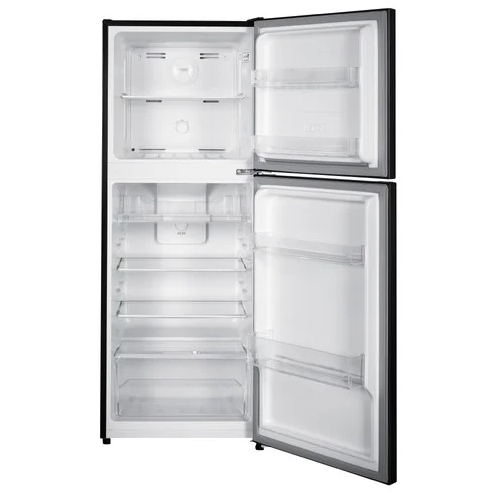 MIKA Fridge, 168L, 2 Door Top Mount Freezer, Defrost (Direct Cool), Dark Silver(MRDCD168DS