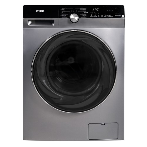 MIKA Washing Machine, 12Kg, Fully Automatic, Front Load, Dark Silver