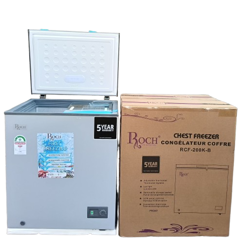 Roch Chest Freezer RCF-200K-B 145L with Lock, Key & Handle