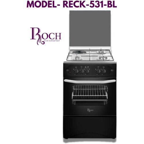 Roch RECK-531BL - 50x55CM 3 Gas Burners + 1 Hotplate Cooker - Black (1YR WRTY)