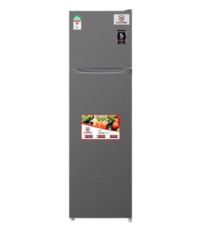 Smart pro SFR-210-DT-1 Double Door Refrigerator, 170l- silver