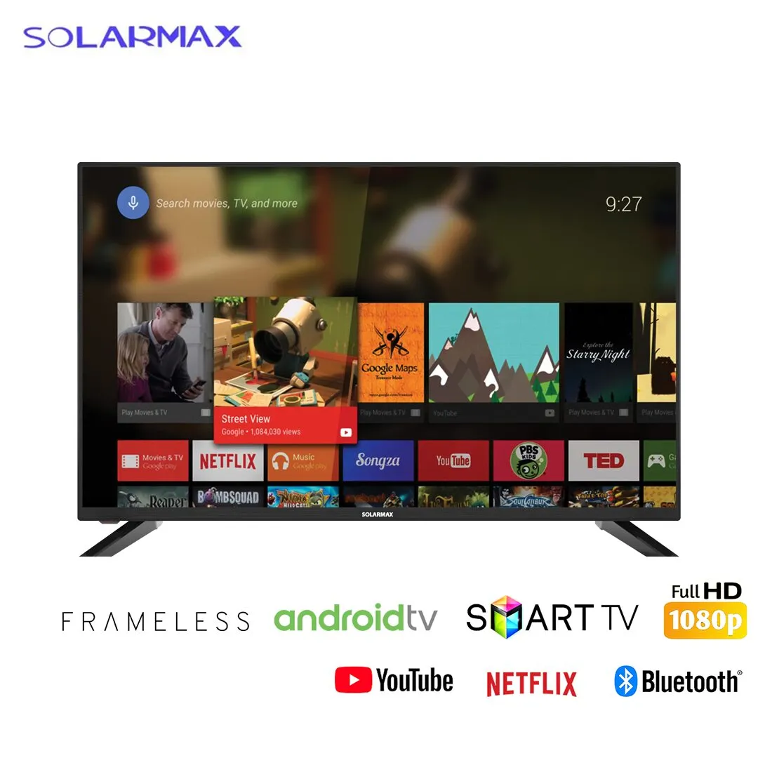 Solarmax 32 inch Smart Android TV Frameless with Bluetooth