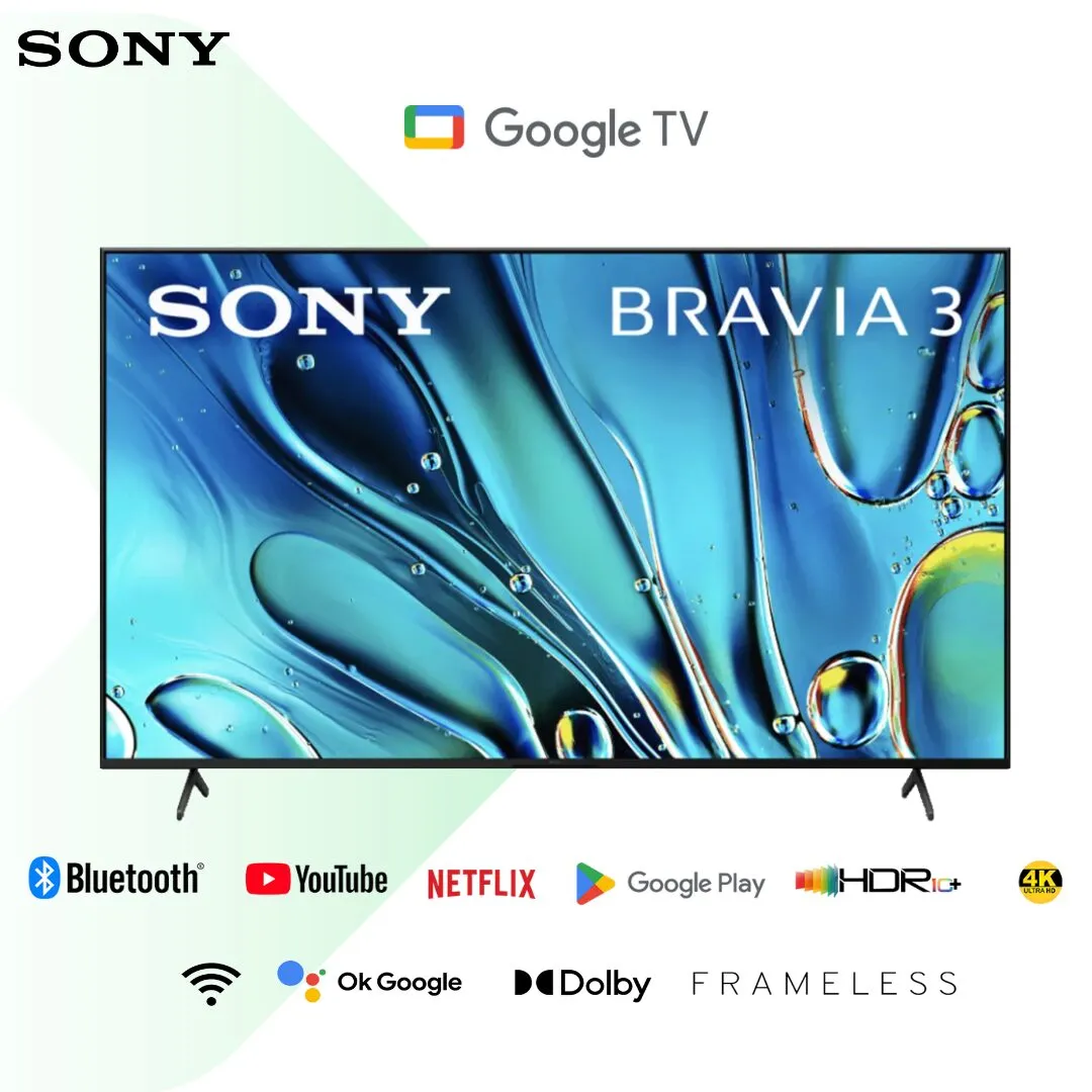 Sony 85S30 85 inch Smart Google TV Bravia 3 2024 4K Ultra HD 60Hz ALLM Frame Dimming HDR10 Dolby Vision (K-85S30)