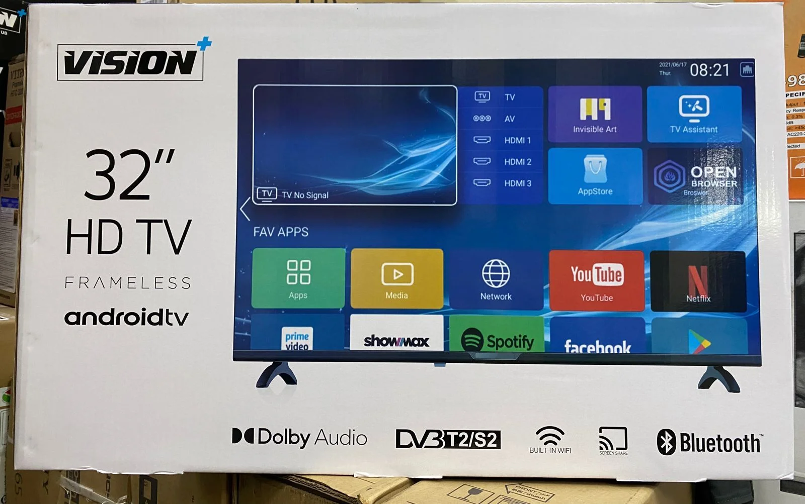 Vision Plus 32″ Frameless Smart Android LED TV – VP8832S