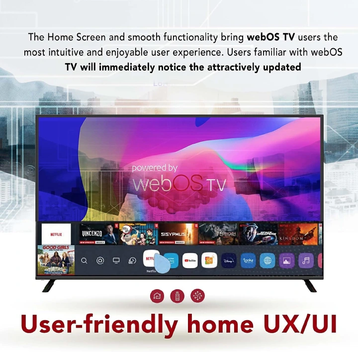 Vitron 55 Inch Smart TV 4K, UHD, WebOS LED TV, Bluetooth, Frameless Tv