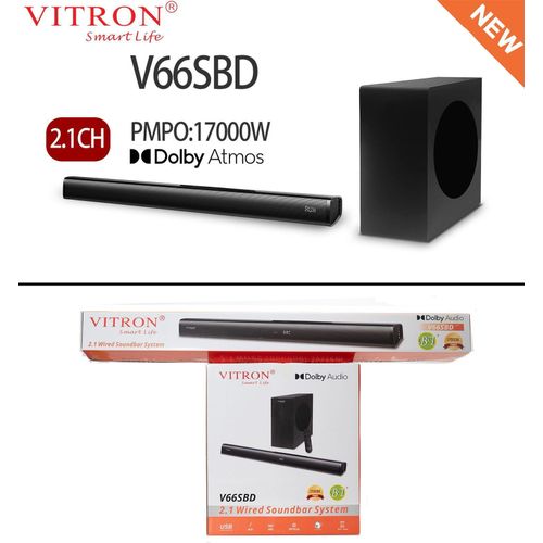 Vitron V66SBD 17000W DOLBY ATMO 2.1CH WIRED SOUNDBAR SYSTEM.